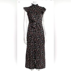 Rebecca Taylor Black Floral Silk Jumpsuit
